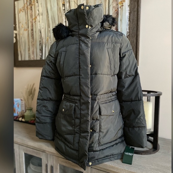 Lauren Ralph Lauren Faux Fur Hooded Coat Parka - Picture 2 of 16